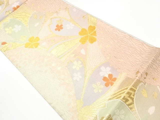 JAPANESE FUKURO OBI / WOVEN SAKURA & KANOKO PATTERN